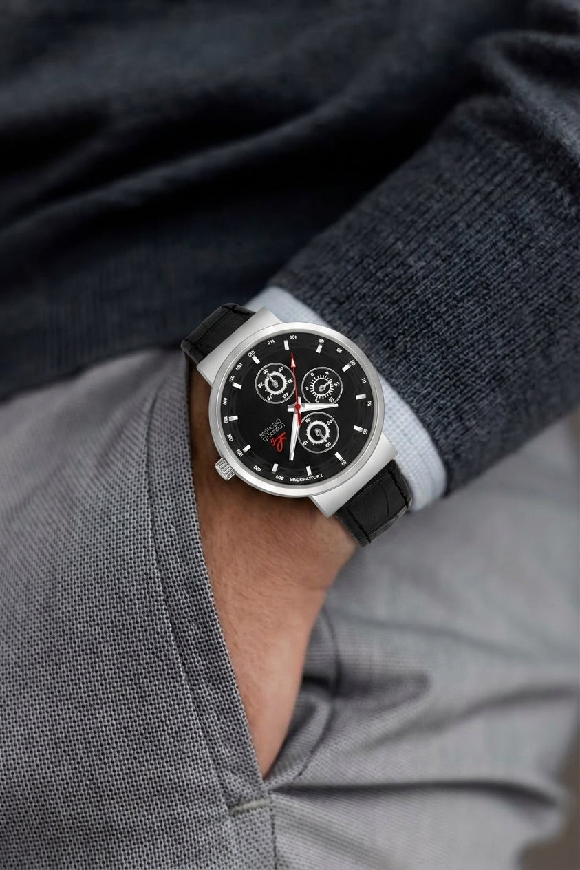 London Creation Men's Sport  | Black Dial Tachymeter Watch